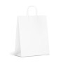 Inoverse Sacs en Papier Kraft Blanc avec Poignées - 50 Pièces pour Cadeaux et Shopping