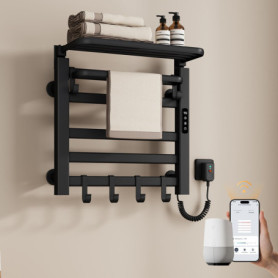 Radiateur Sèche-Serviettes Électrique EMKE - 500x500 mm, Noir, 140 W