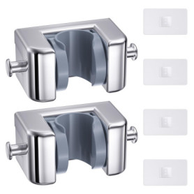 Support Adhésif pour Pommeau de Douche Alyvisun - 2 Pièces Réglables sans Perçage