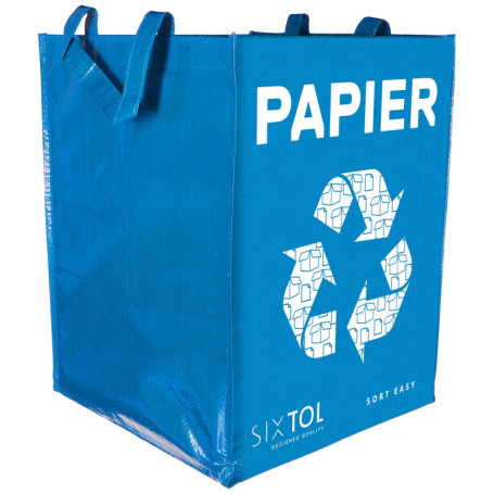 Sac de Tri Sélectif SIXTOL SORT EASY PAPIER 36L - Bleu Pliable et Lavable