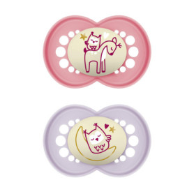Tétines MAM Original Night phosphorescentes - Lot de 2 pour bébés de 16 à 36 mois