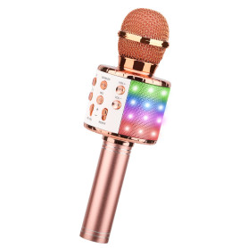 ShinePick Microphone Karaoke sans Fil, Micro Karaoké Bluetooth Portable avec LED Lumière Disco pour Enfants/Adultes Chanter, Com