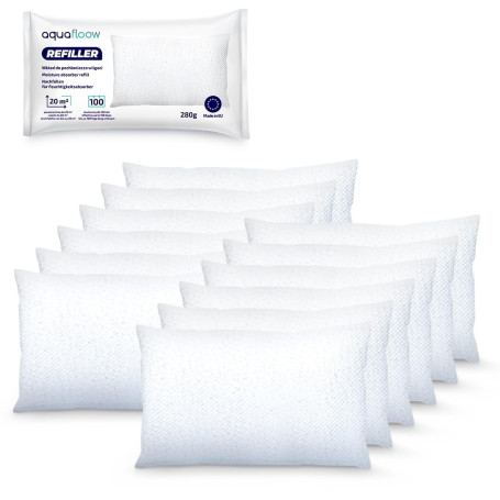 Aquafloow 12x Sachets de Granulés pour Déshumidificateur 280 g, Contrôle des Moisissures pour Pièces de 20 m² | Recharges Ultra-