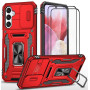 CLYDITE Coque pour Samsung Galaxy A05S étui avec 2 Verre Trempé Support magnétique Armure Robuste Antichoc Silicone avec Couverc