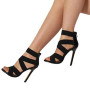 Femmes Talons Creux, Peep Toe Pack Talons Sandales à Talons Hauts, Fish Mouth Zip Talons Hauts (Taille 43)