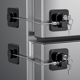 Lot de 2 Cadenas Frigo pour Bloque Réfrigérateur, Armoires et Tiroirs, Four, Fenêtres, Verrou Frigo Enfants Sans Percage ni Outi