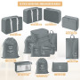 YAMAIDUO Organisateur Valise, Lot de 9 Rangement Valise, Imperméables Packing Cubes Résistant à la Déchirure, Pochette Voyage po