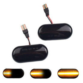 Hacreyatu Indicateur de direction latéral dynamique LED pour N-issan Qashqai J10 Micra C NP300 Navara Pathfinder Terrano III R51