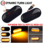 Hacreyatu Indicateur de direction latéral dynamique LED pour N-issan Qashqai J10 Micra C NP300 Navara Pathfinder Terrano III R51