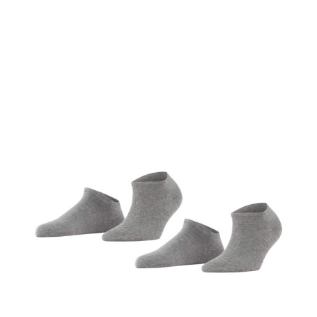 Lot de 2 Chaussettes Basses en Coton Bio pour Femme - Gris Mélangé