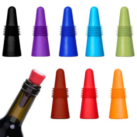 Bouchons en Silicone Réutilisables Colorés pour Vin et Boissons - 8 Pièces