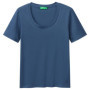 T-shirt ajusté en coton bleu avec logo brodé - United Colors of Benetton