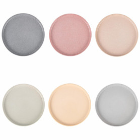 Lot de 6 assiettes plates Berlin en grès effet pierre