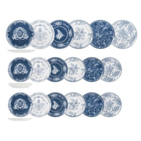 Service de Table Élégant 18 Pièces Chelsea Garden en Porcelaine