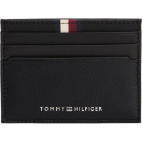 Porte-Cartes Élégant Tommy Hilfiger en Cuir Noir pour Homme