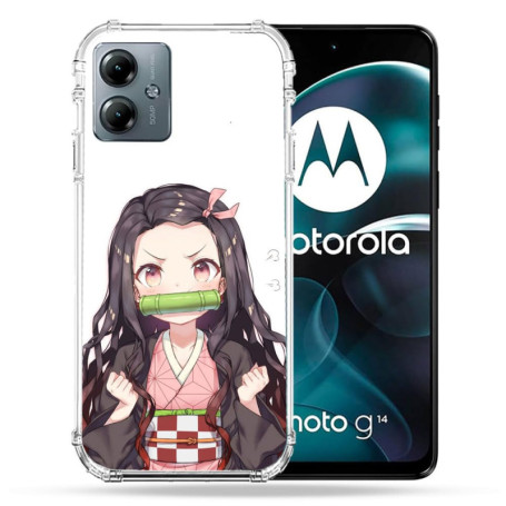 Coque Renforcée Multicolore pour Motorola G14 - Protection Manga Nezuko