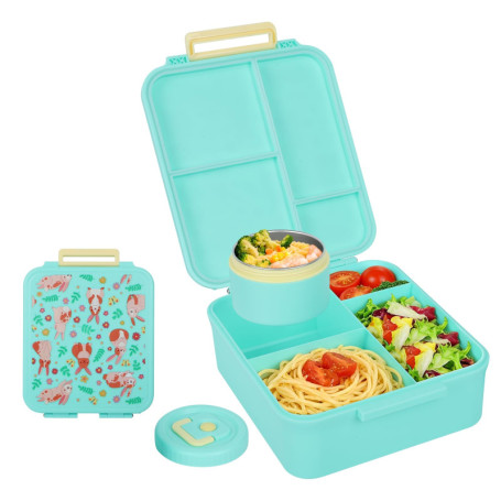 Boîte à Déjeuner Romon 1700ml avec 4 Compartiments - Étanche et Hermétique