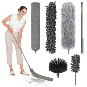 Plumeau Télescopique Carehabi - 6 Pièces pour Poussière et Plafonds