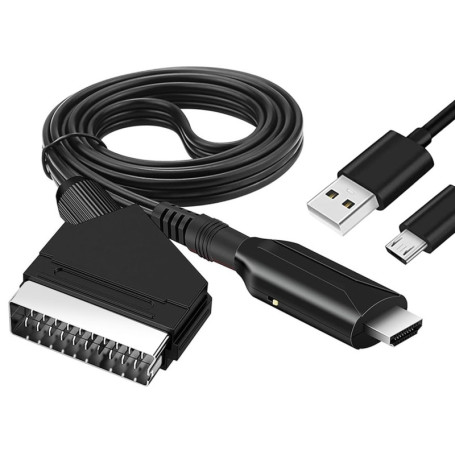 Sporgo Câble Péritel vers HDMI - Convertisseur Audio Vidéo HD pour Consoles et TV