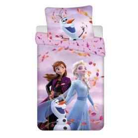 Parure de lit La Reine des Neiges pour enfant - Housse de couette et taie d'oreiller en coton
