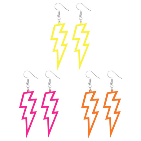 Boucles d'Oreilles Rétro Néon SYEYCW - 3 Paires Vintage Années 80