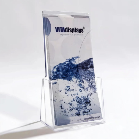 Porte-brochures de table DIN Lang transparent - 10 unités VITAdisplays