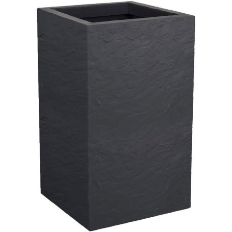 Pot de Fleur Carré Haut 30 cm - EDA - Volcania Up - Gris Anthracite