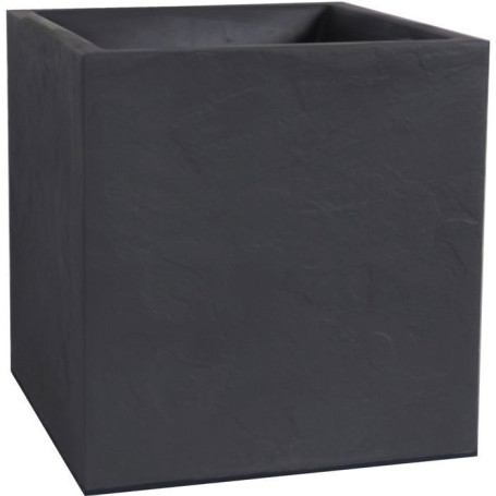 Pot de Fleurs Carré Volcania 40 cm - EDA - Gris Anthracite