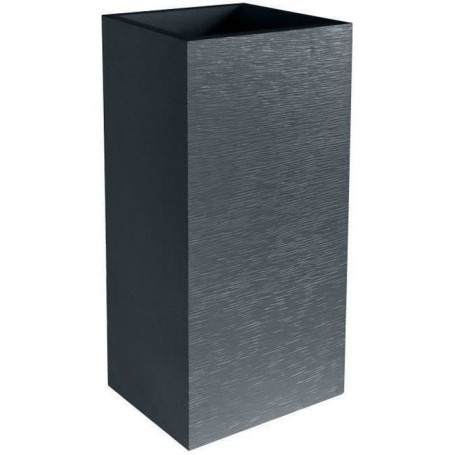 Pot de Fleurs Carré Haut 40 cm - EDA - Gris Anthracite