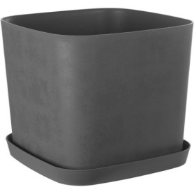 Pot de Fleurs Carré Swing - 36L - Gris Élégant