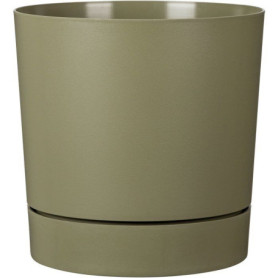 Pot de fleurs rond avec réserve - Vert mousse - 14 L