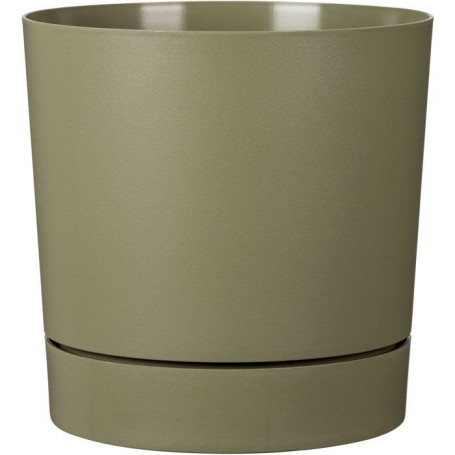 Pot de fleurs rond avec réserve - Vert mousse - 14 L