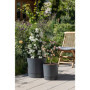 Pot de fleurs rond avec réserve - GARDEN ID - Ø 29 cm - Gris métallique