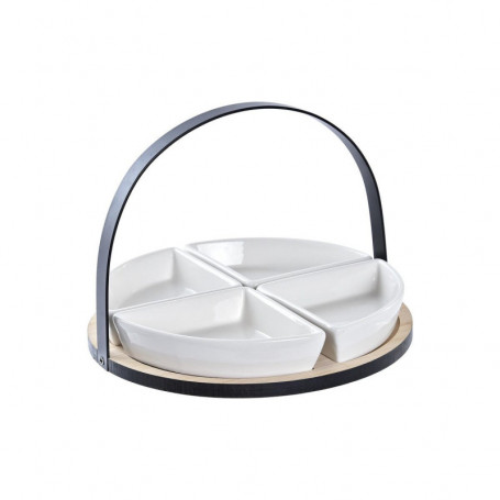 Ensemble à apértif DKD Home Decor Métal Bambou Grès Loft (21,5 x 21,5 x 14 cm) ( 33,99 €