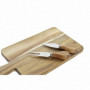 Planche à découper DKD Home Decor 2 couteaux Acier inoxydable Acacia (34 x 16 x 22,99 €