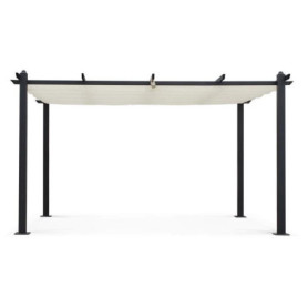 Pergola en Aluminium CORDOBA Ecru 4x3 m avec Toile Rétractable