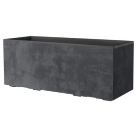 Jardinière Muret Millennium R Anthracite avec Réserve d'Eau et Roulettes - 99 x 39 cm