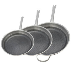 Set de 3 poêles à induction ELO Relief Solutions en inox 18/10