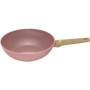 Wok Arthur Martin Ø28 cm en céramique rose - Compatible tous feux