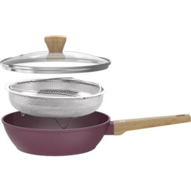 Sauteuse Prune Arthur Martin Ø24 cm avec Couvercle et Panier Inox