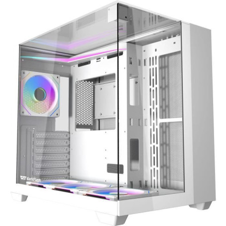 Boîtier PC Darkflash TH285 Blanc avec A-RGB et Verre Trempé