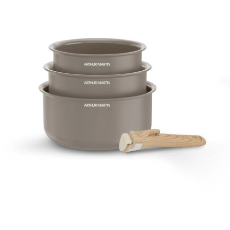 Set de 3 casseroles en céramique - Compatibles tous feux - ARTHUR MARTIN