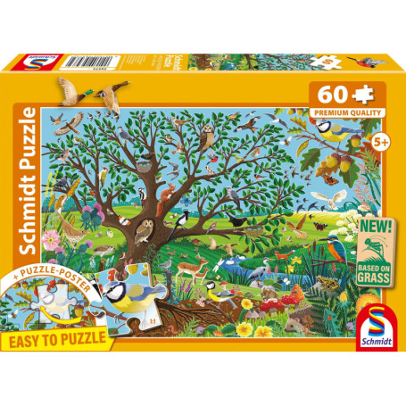 Puzzle Animaux dans le Jardin - 60 Pièces - Schmidt Spiele