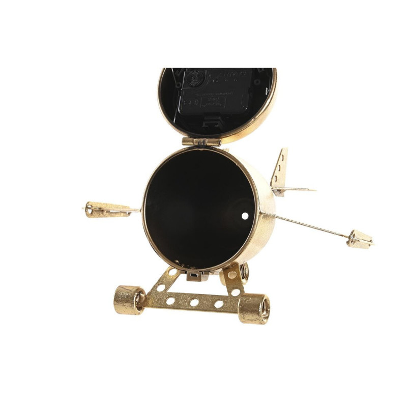 Image secondaire de Horloge de table DKD Home Decor 23 x 16 x 13 cm Avion Verre Argenté Doré Fer (2 Unités)