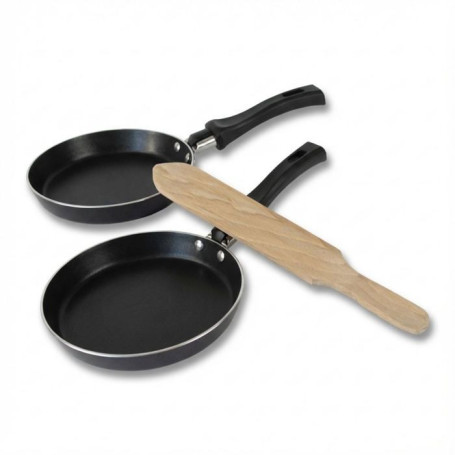 Set de 2 mini crêpières ELO avec spatule en bois - Ø 14 cm