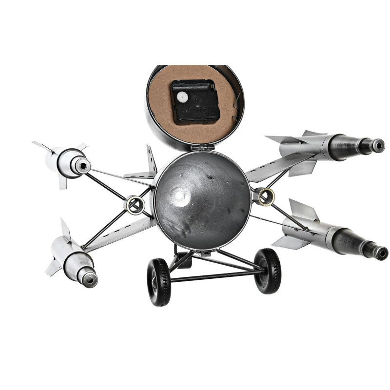 Image secondaire de Horloge de table DKD Home Decor 38,5 x 28 x 19,5 cm Argenté Doré Fer Loft (2 Unités)