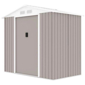 Abri de jardin en métal taupe avec portes coulissantes - 2,71 m²