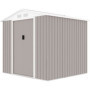 Abri de jardin en métal taupe 4,07 m² avec portes coulissantes