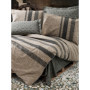 Parure de lit élégante en coton brun - Housse de couette 140x200 cm et 2 taies 60x60 cm