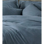 Parure de lit en coton renforcé - Housse de couette 140x200cm et taies 60x60cm - Anthracite
